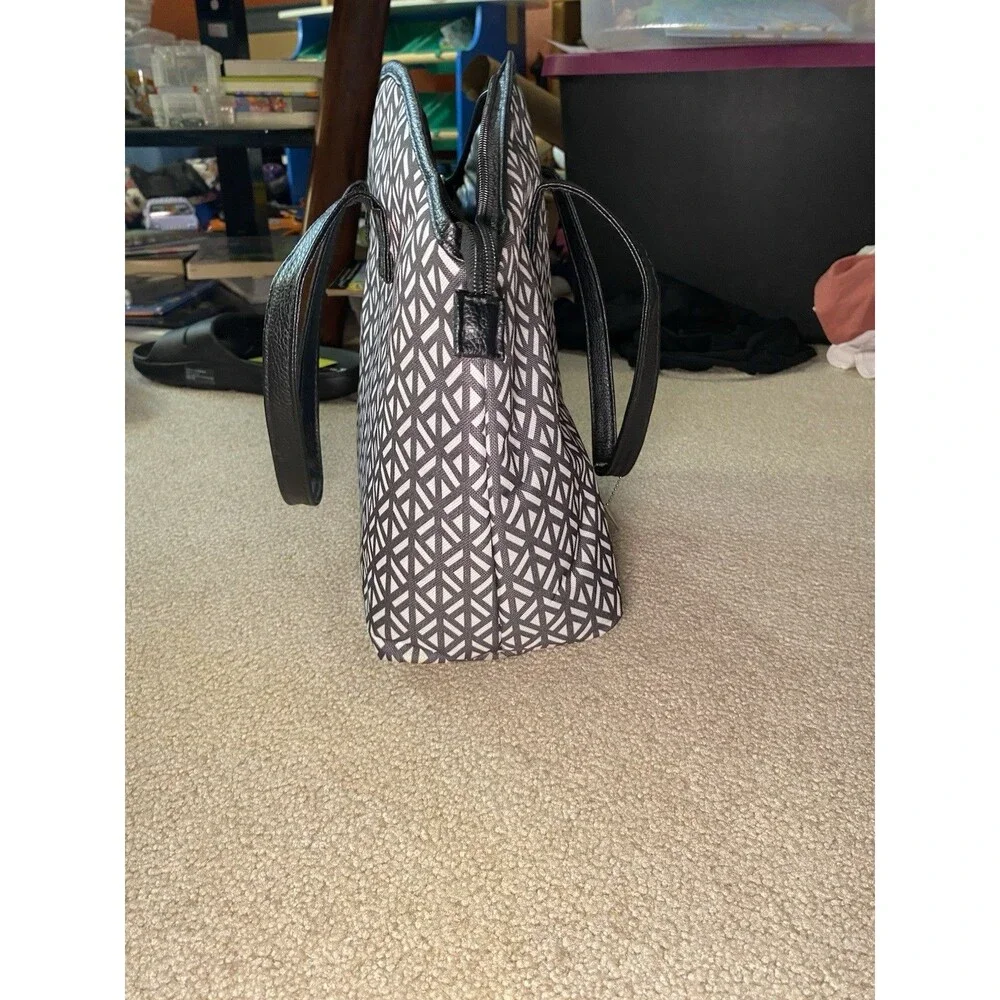 Eco One Insulated Lunch Tote Bag Black White Geometric Diamond Thermal Cooler